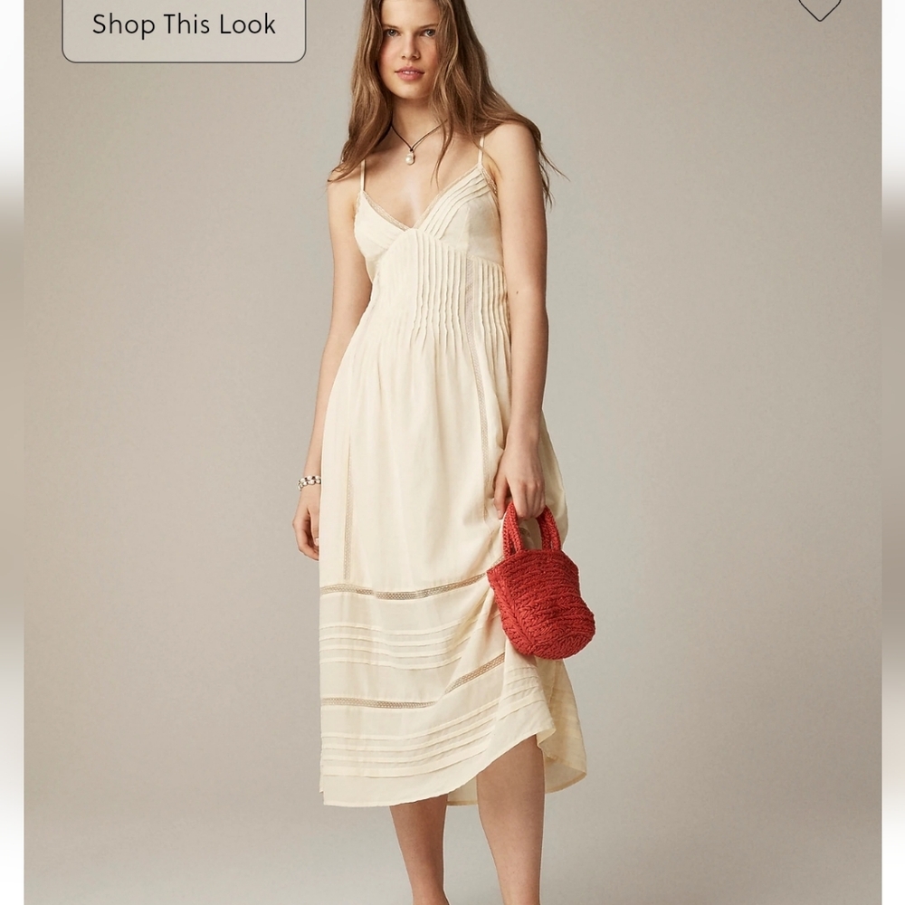 J Crew Milano dress in cotton voile CL104 Size XL NWT Cream